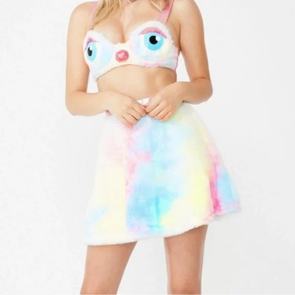 Pastel Furby Iconic Hoot Couture Fuzzy Set Spirit Animal Costume Festival Rave - Picture 3 of 4
